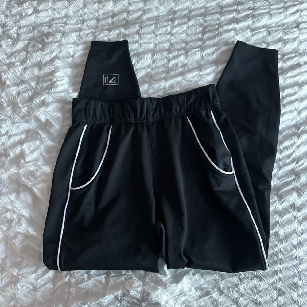 Gymshark Black Joggers with White Piping